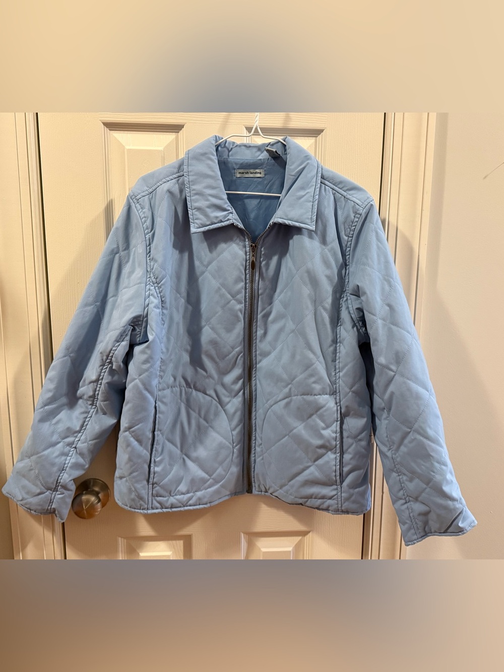 Marsh Landing Light Blue Quilted Zip Jacket Women’s Size M